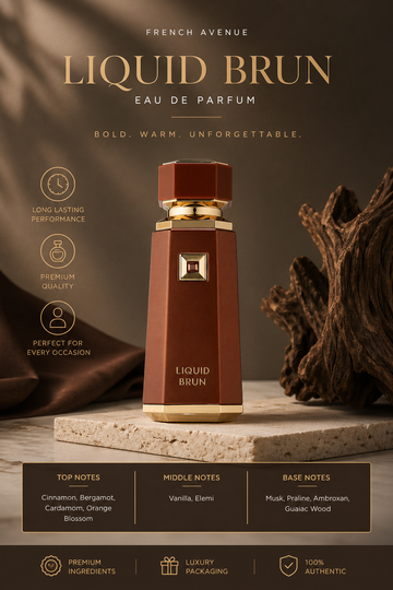 French Avenue Liquid Brun Eau De Parfum for Men – Long Lasting Woody Spicy Fragrance