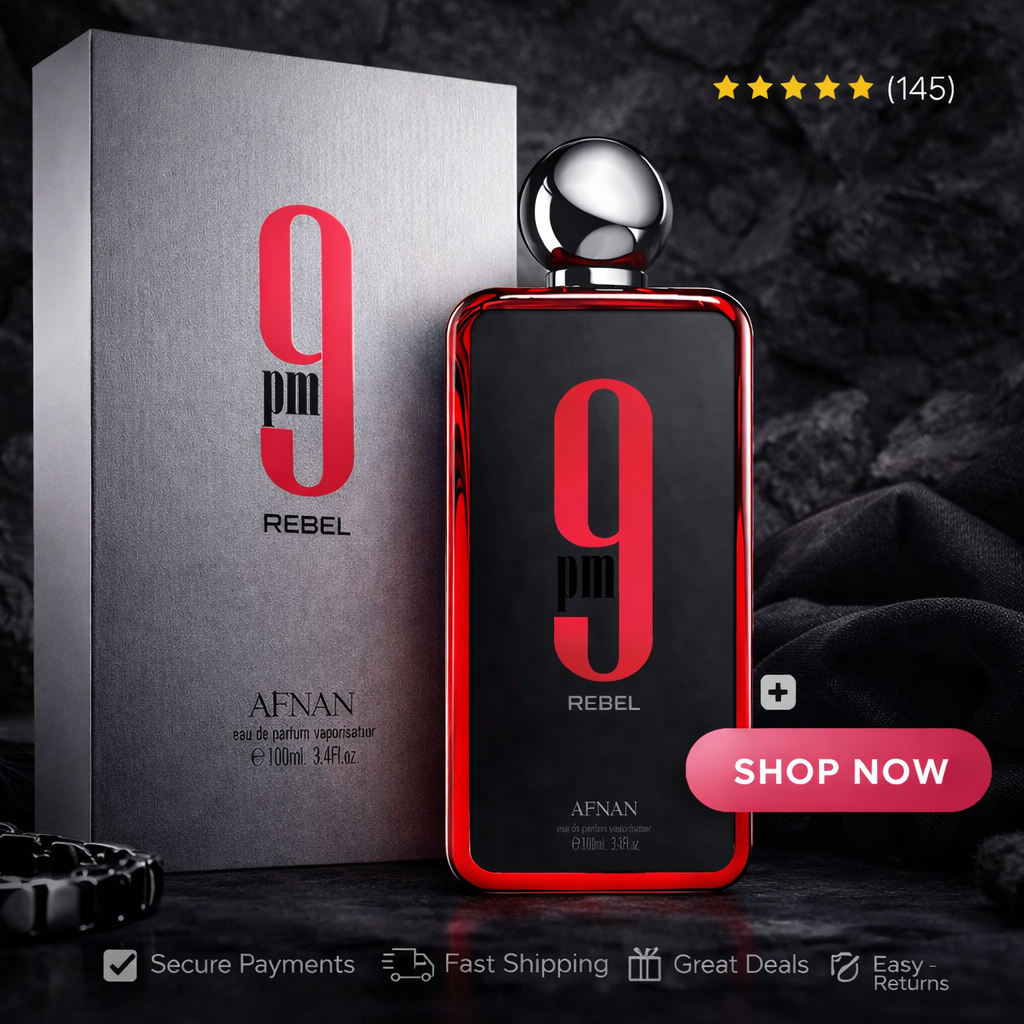 Afnan 9pm Rebel 100ml Perfume for Unisex | Inspired by Creed Aventus + Bacarat Rouge 540